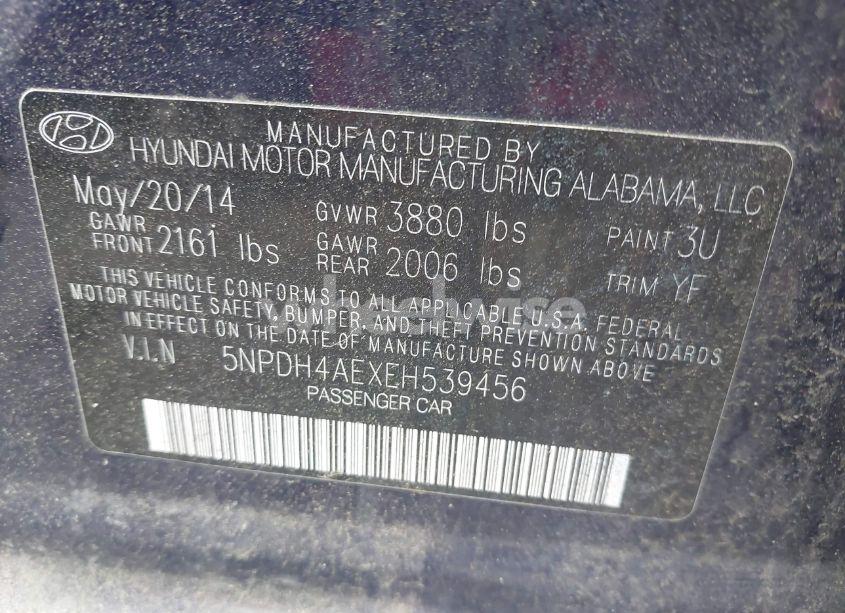 Photo 9 of 2014 Hyundai Elantra SE (VIN 5NPDH4AEXEH539456)