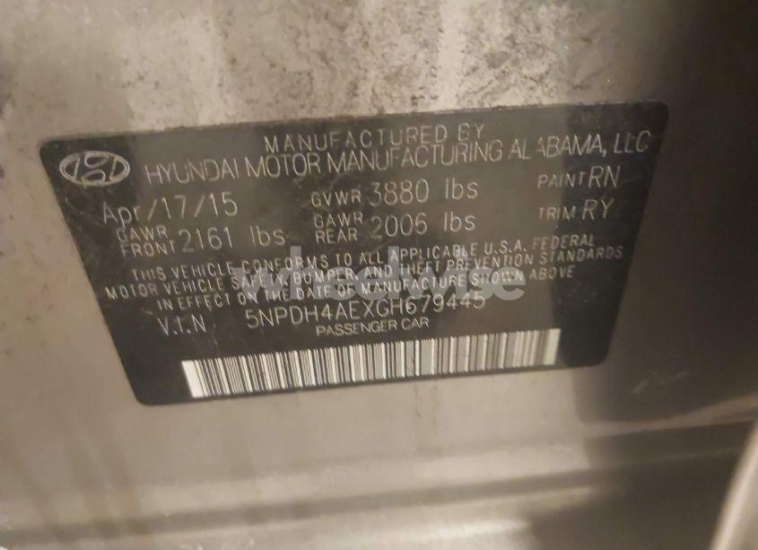 Photo 9 of 2016 Hyundai Elantra VALUE EDITION (VIN 5NPDH4AEXGH679445)