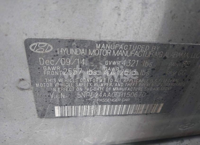 Photo 9 of 2015 Hyundai Sonata ECO (VIN 5NPE24AA0FH150670)