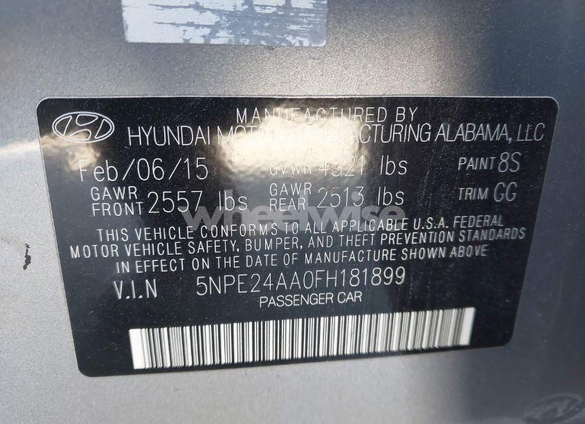 Photo 9 of 2015 Hyundai Sonata ECO (VIN 5NPE24AA0FH181899)