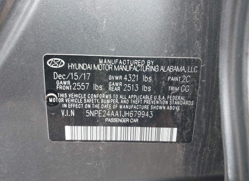 Photo 9 of 2018 Hyundai Sonata ECO (VIN 5NPE24AA1JH679943)
