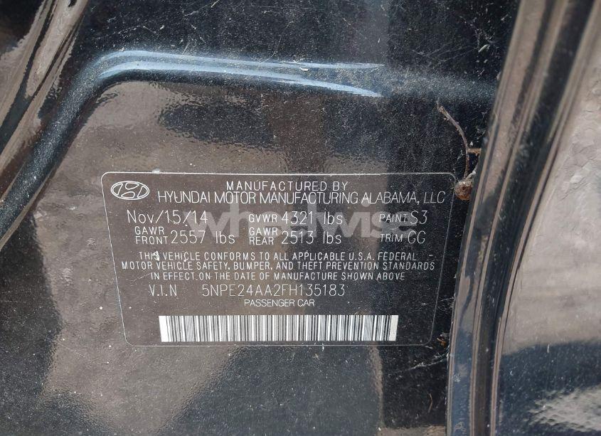 Photo 9 of 2015 Hyundai Sonata ECO (VIN 5NPE24AA2FH135183)
