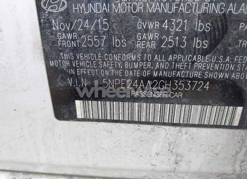 Photo 9 of 2016 Hyundai Sonata ECO (VIN 5NPE24AA2GH353724)