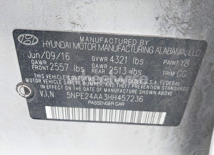 Photo 9 of 2017 Hyundai Sonata ECO (VIN 5NPE24AA3HH457236)