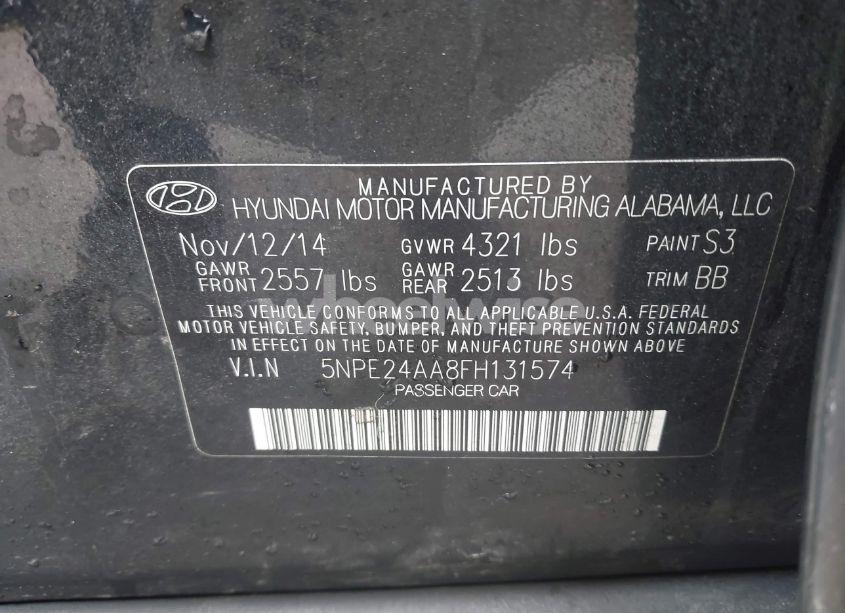 Photo 9 of 2015 Hyundai Sonata ECO (VIN 5NPE24AA8FH131574)