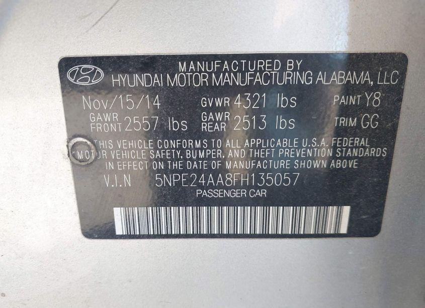 Photo 9 of 2015 Hyundai Sonata ECO (VIN 5NPE24AA8FH135057)