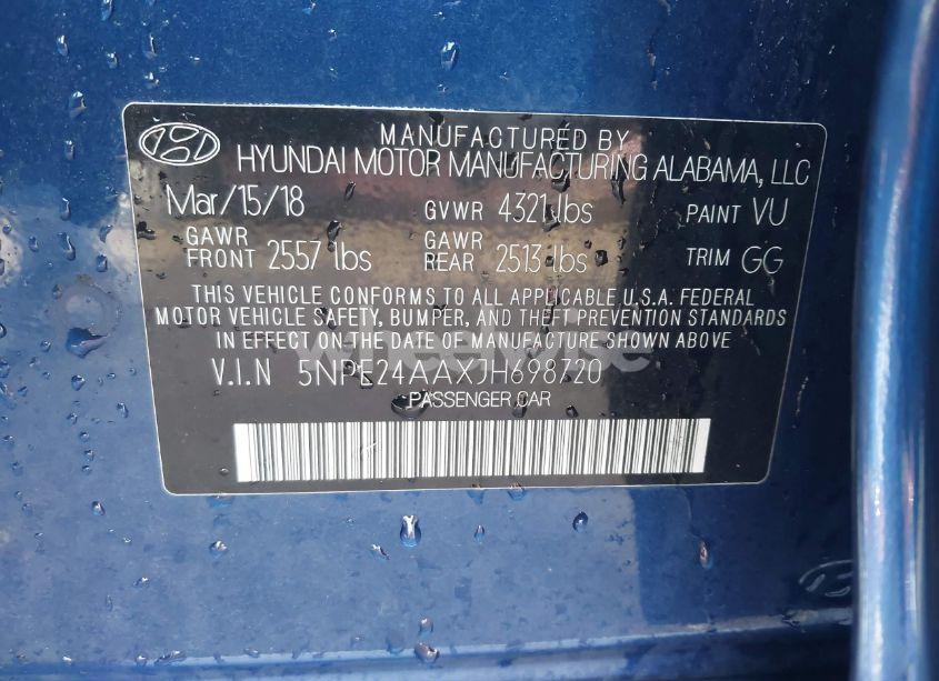 Photo 9 of 2018 Hyundai Sonata ECO (VIN 5NPE24AAXJH698720)