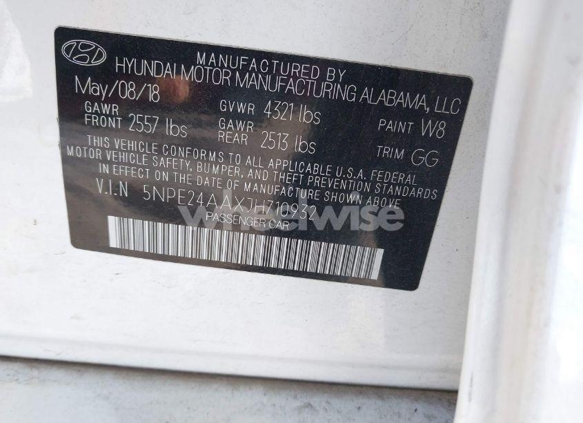 Photo 9 of 2018 Hyundai Sonata ECO (VIN 5NPE24AAXJH710932)