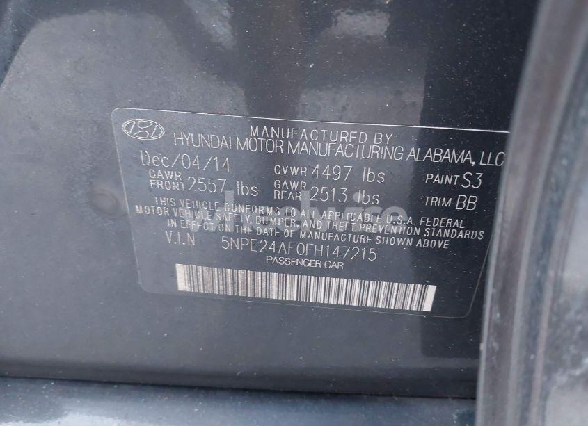 Photo 9 of 2015 Hyundai Sonata SE (VIN 5NPE24AF0FH147215)