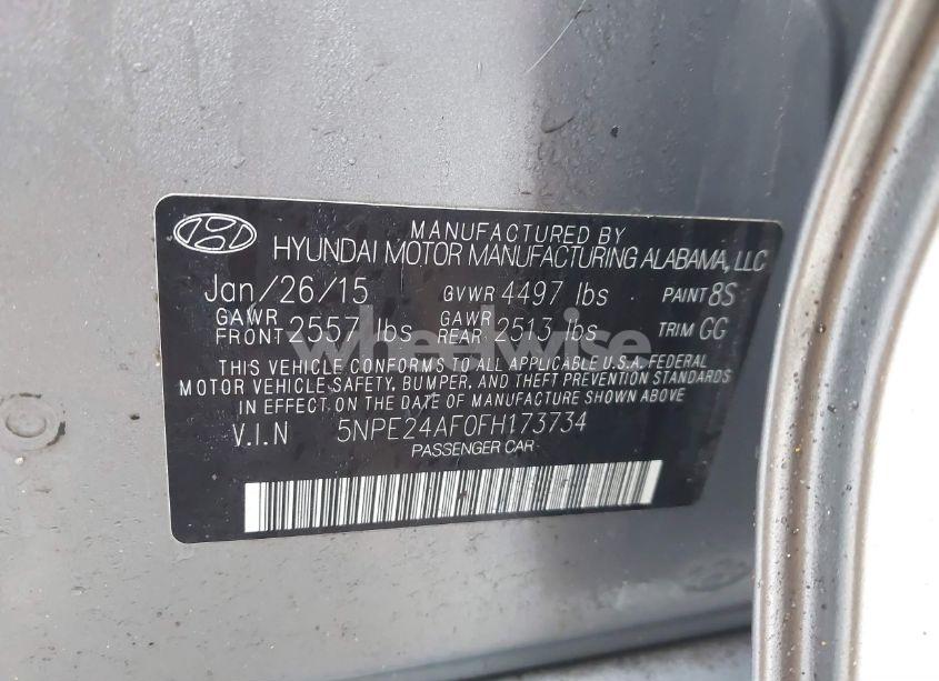 Photo 9 of 2015 Hyundai Sonata SE (VIN 5NPE24AF0FH173734)