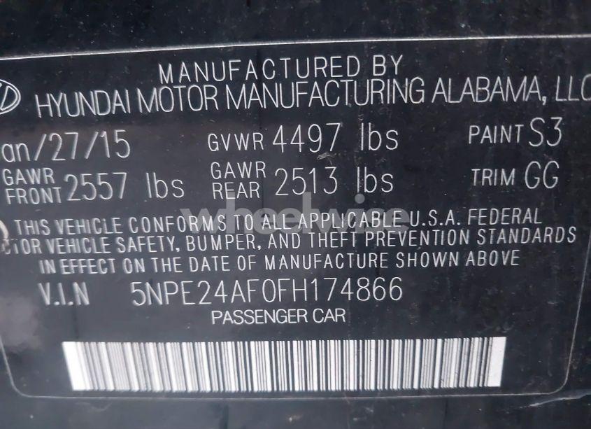 Photo 9 of 2015 Hyundai Sonata SE (VIN 5NPE24AF0FH174866)