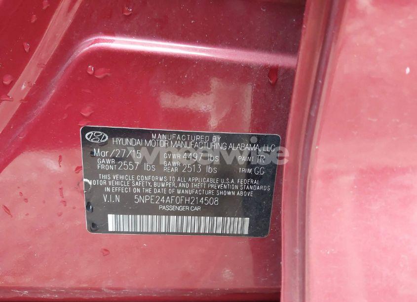 Photo 9 of 2015 Hyundai Sonata SE (VIN 5NPE24AF0FH214508)