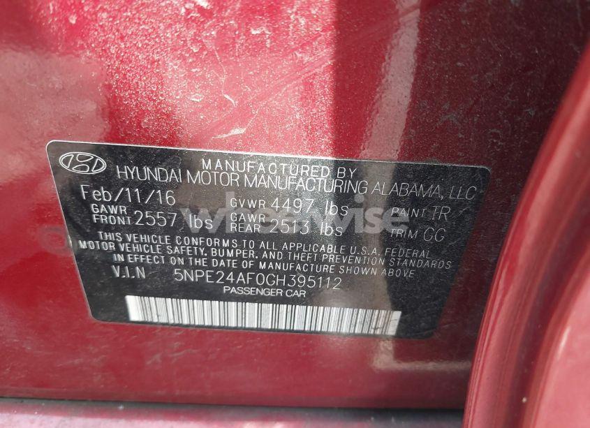 Photo 9 of 2016 Hyundai Sonata N/A (VIN 5NPE24AF0GH395112)