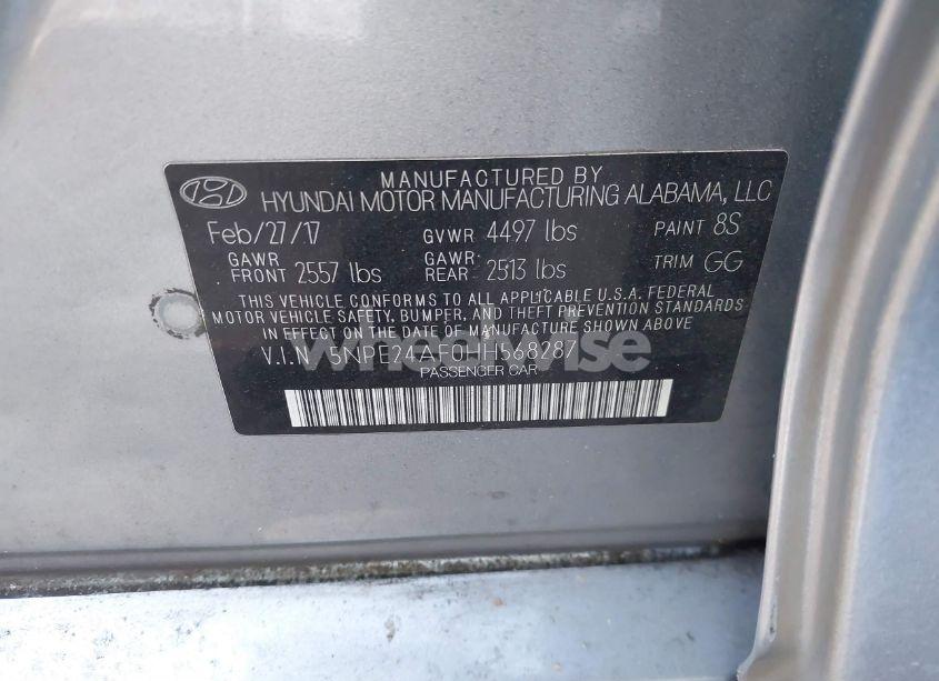 Photo 9 of 2017 Hyundai Sonata (VIN 5NPE24AF0HH568287)