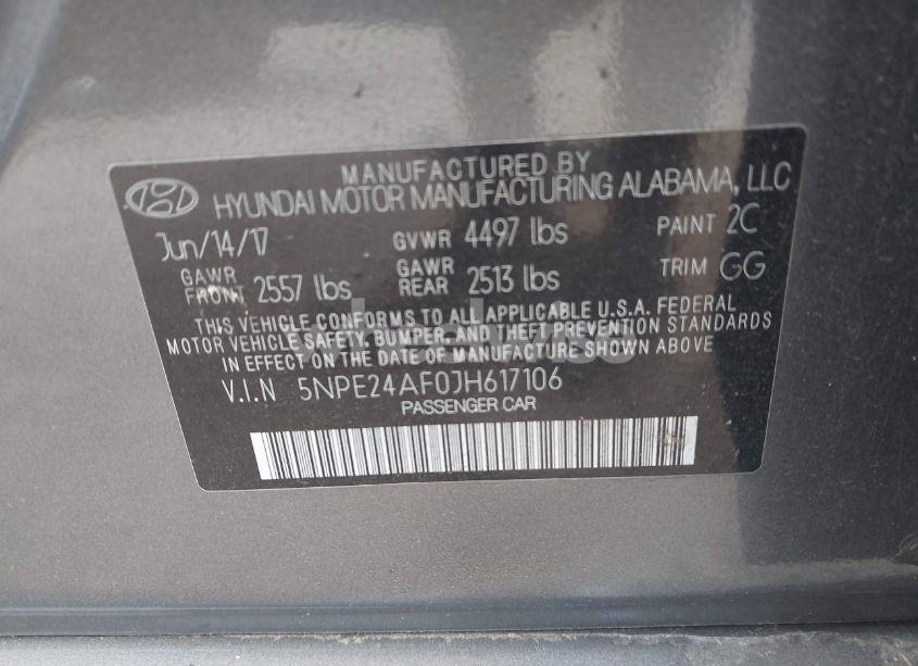 Photo 9 of 2018 Hyundai Sonata SE (VIN 5NPE24AF0JH617106)