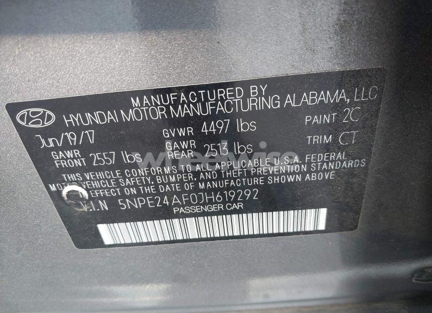 Photo 9 of 2018 Hyundai Sonata SE (VIN 5NPE24AF0JH619292)