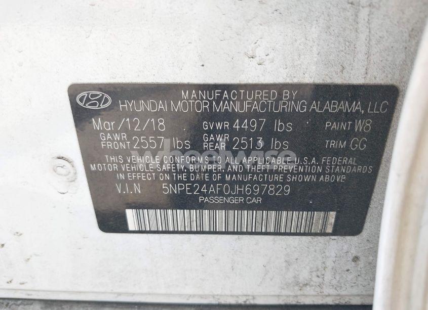 Photo 9 of 2018 Hyundai Sonata SE (VIN 5NPE24AF0JH697829)