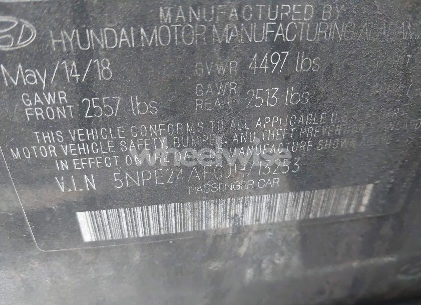 Photo 9 of 2018 Hyundai Sonata SE (VIN 5NPE24AF0JH713253)