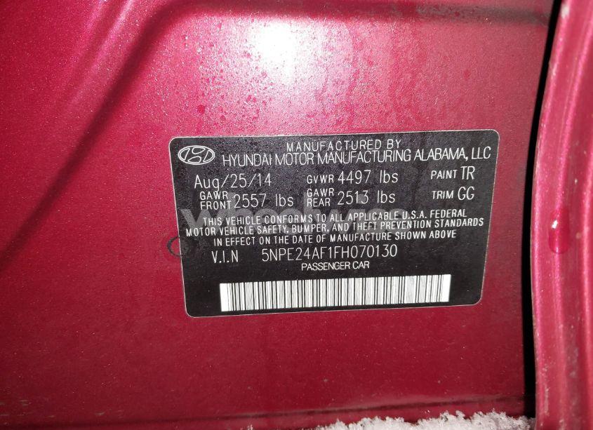 Photo 9 of 2015 Hyundai Sonata SE (VIN 5NPE24AF1FH070130)