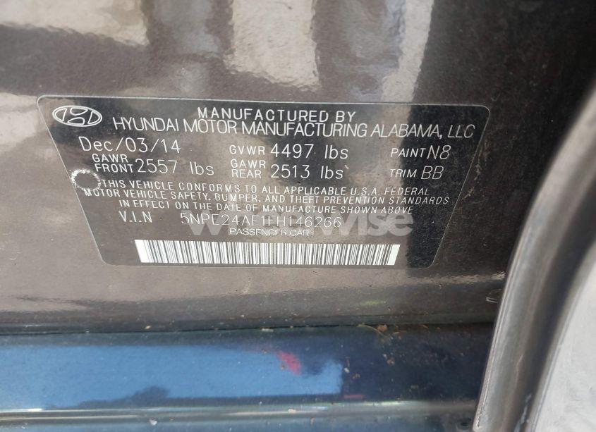 Photo 9 of 2015 Hyundai Sonata SE (VIN 5NPE24AF1FH146266)