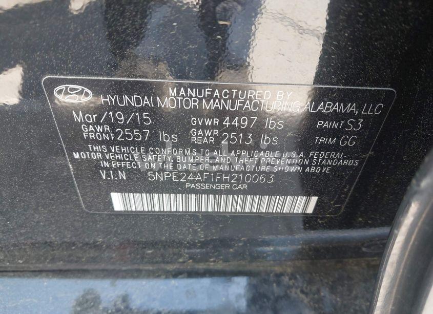 Photo 9 of 2015 Hyundai Sonata SE (VIN 5NPE24AF1FH210063)