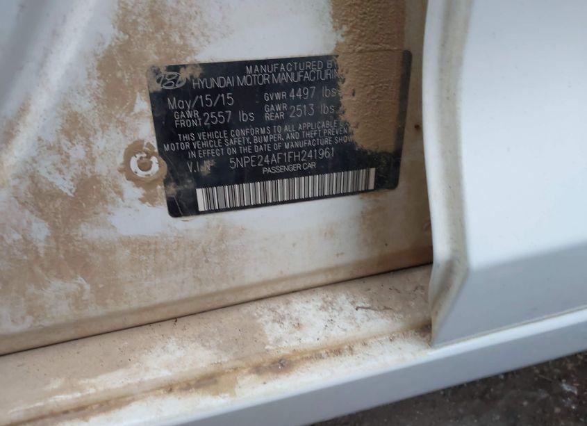 Photo 9 of 2015 Hyundai Sonata SE (VIN 5NPE24AF1FH241961)