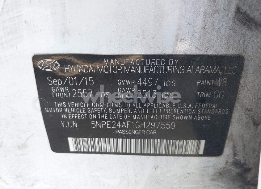 Photo 9 of 2016 Hyundai Sonata SE (VIN 5NPE24AF1GH297559)