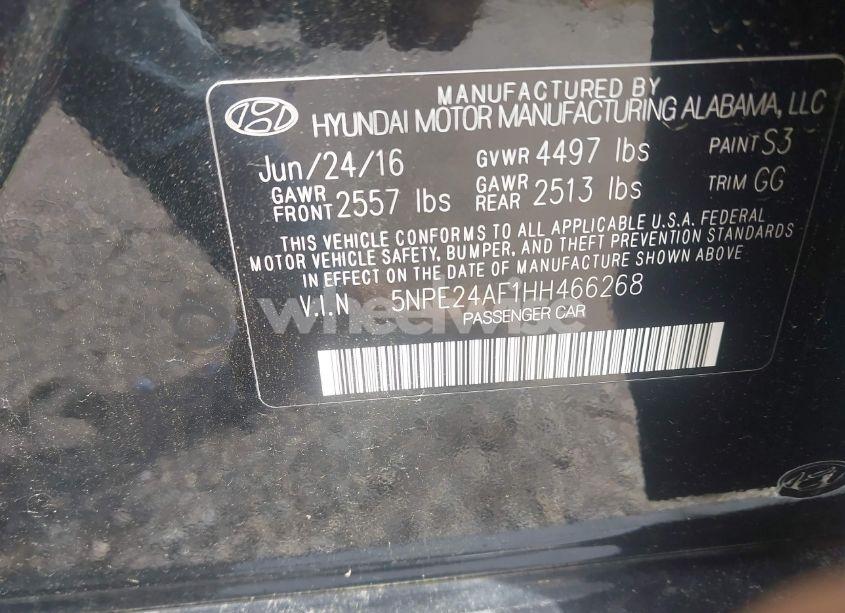 Photo 9 of 2017 Hyundai Sonata SE (VIN 5NPE24AF1HH466268)