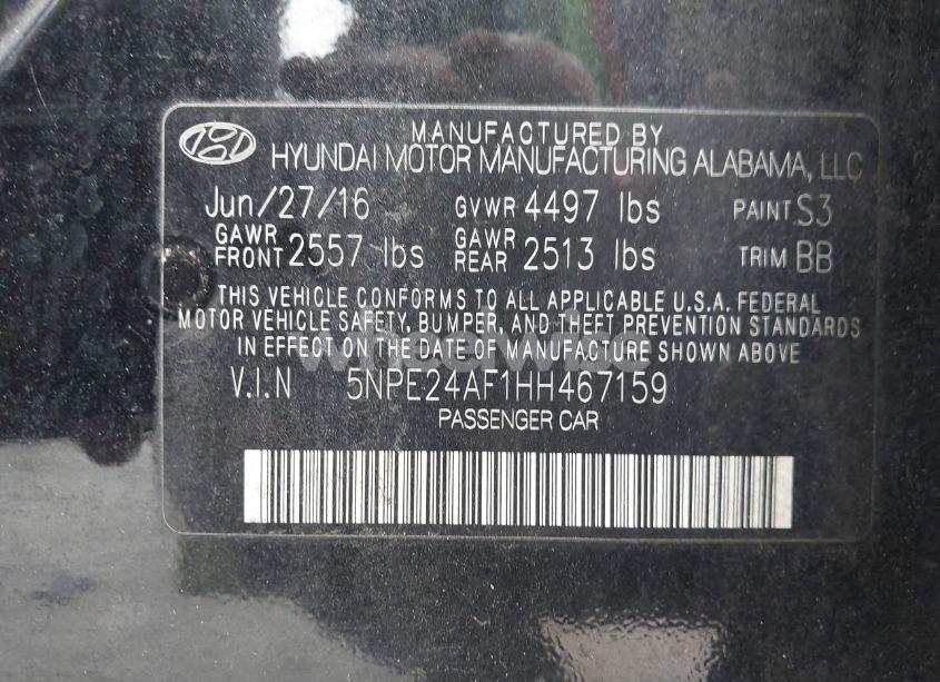 Photo 9 of 2017 Hyundai Sonata SE (VIN 5NPE24AF1HH467159)