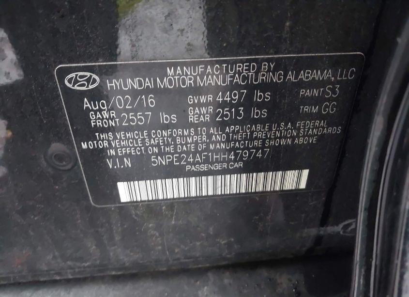 Photo 9 of 2017 Hyundai Sonata SE (VIN 5NPE24AF1HH479747)