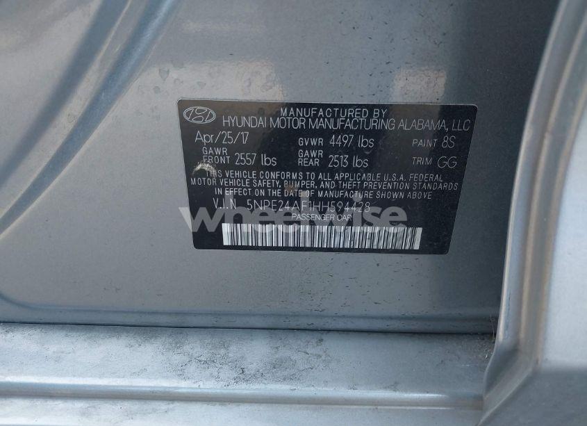 Photo 9 of 2017 Hyundai Sonata (VIN 5NPE24AF1HH594428)