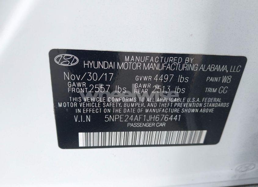 Photo 9 of 2018 Hyundai Sonata SE (VIN 5NPE24AF1JH676441)