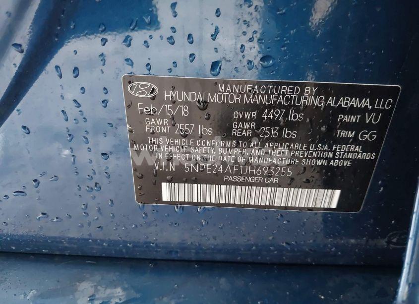 Photo 9 of 2018 Hyundai Sonata SE (VIN 5NPE24AF1JH693255)