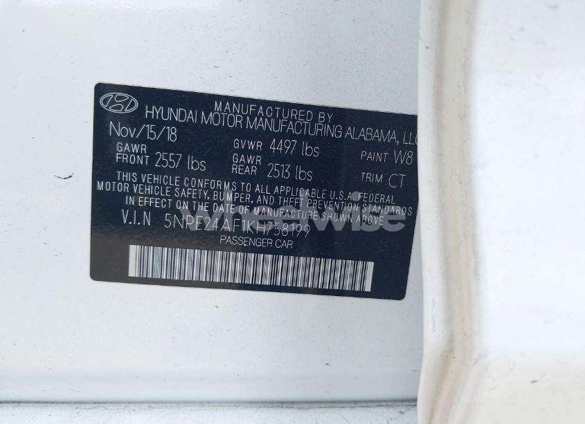 Photo 9 of 2019 Hyundai Sonata SE (VIN 5NPE24AF1KH758199)