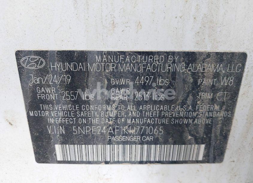 Photo 9 of 2019 Hyundai Sonata SE (VIN 5NPE24AF1KH771065)