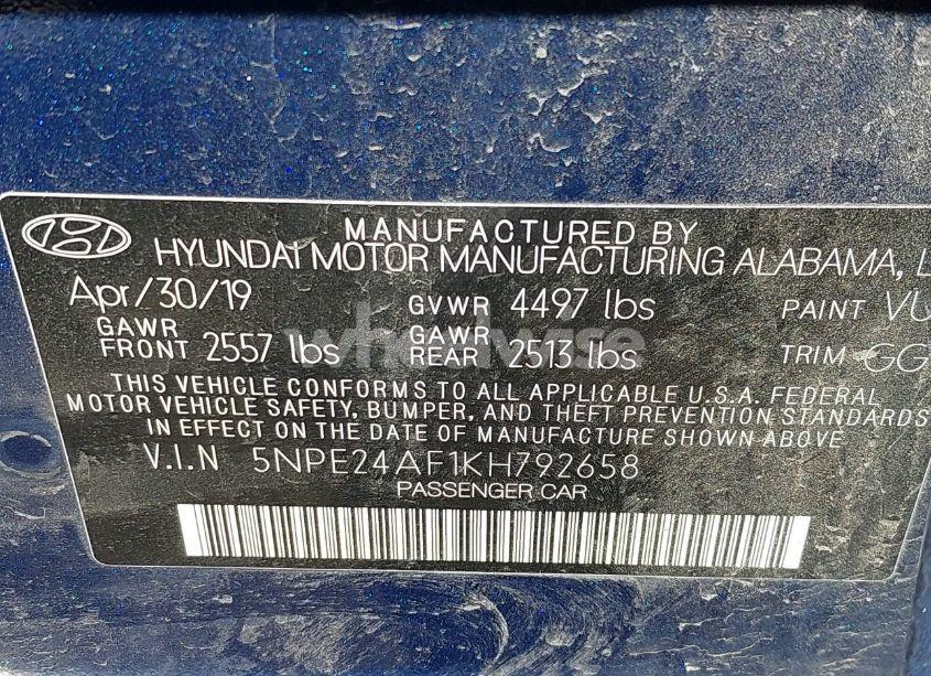 Photo 9 of 2019 Hyundai Sonata SE (VIN 5NPE24AF1KH792658)