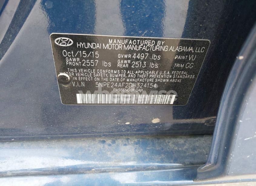 Photo 9 of 2016 Hyundai Sonata SE (VIN 5NPE24AF2GH324154)