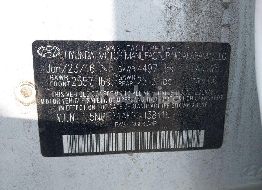 Photo 9 of 2016 Hyundai Sonata SE (VIN 5NPE24AF2GH384161)