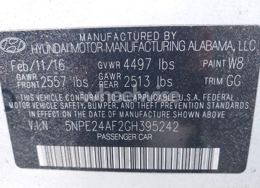 Photo 9 of 2016 Hyundai Sonata (VIN 5NPE24AF2GH395242)