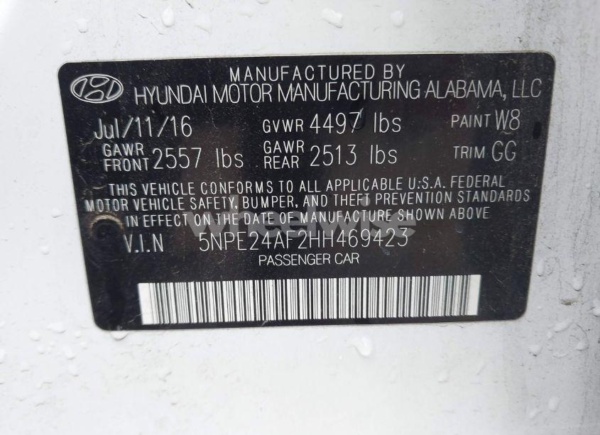 Photo 9 of 2017 Hyundai Sonata SE (VIN 5NPE24AF2HH469423)