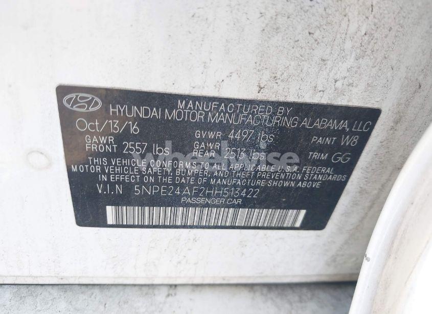 Photo 9 of 2017 Hyundai Sonata (VIN 5NPE24AF2HH513422)