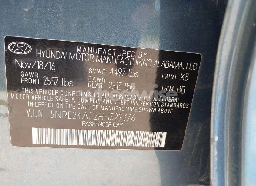 Photo 9 of 2017 Hyundai Sonata (VIN 5NPE24AF2HH529376)
