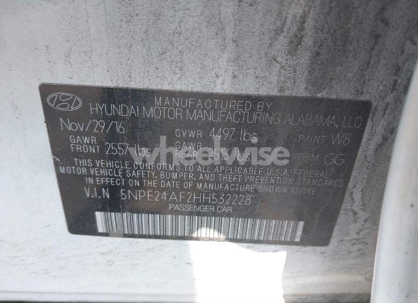 Photo 9 of 2017 Hyundai Sonata (VIN 5NPE24AF2HH532228)