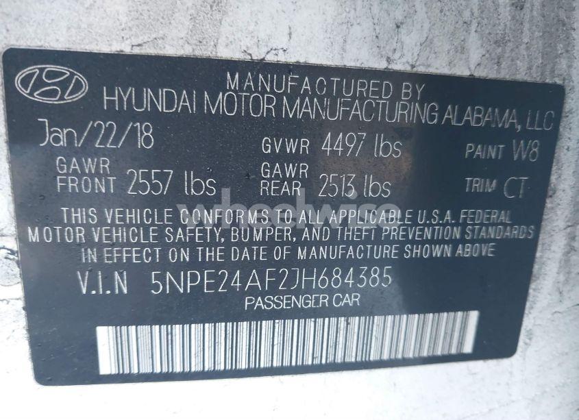 Photo 9 of 2018 Hyundai Sonata SE (VIN 5NPE24AF2JH684385)