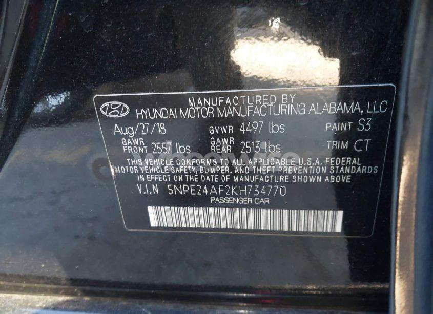 Photo 9 of 2019 Hyundai Sonata SE (VIN 5NPE24AF2KH734770)