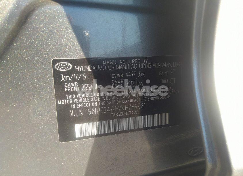 Photo 9 of 2019 Hyundai Sonata SE (VIN 5NPE24AF2KH769681)