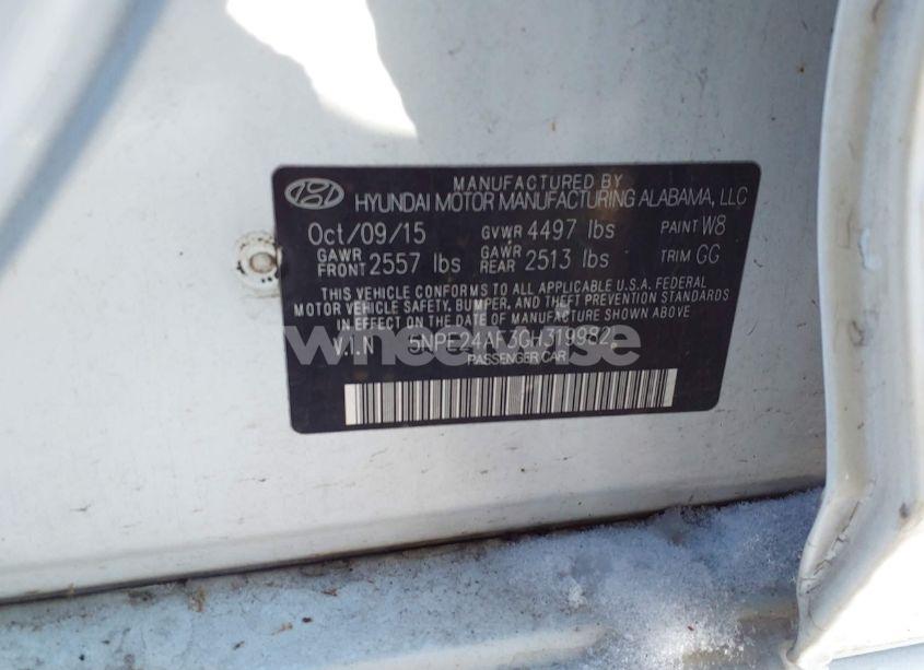 Photo 9 of 2016 Hyundai Sonata SE (VIN 5NPE24AF3GH319982)