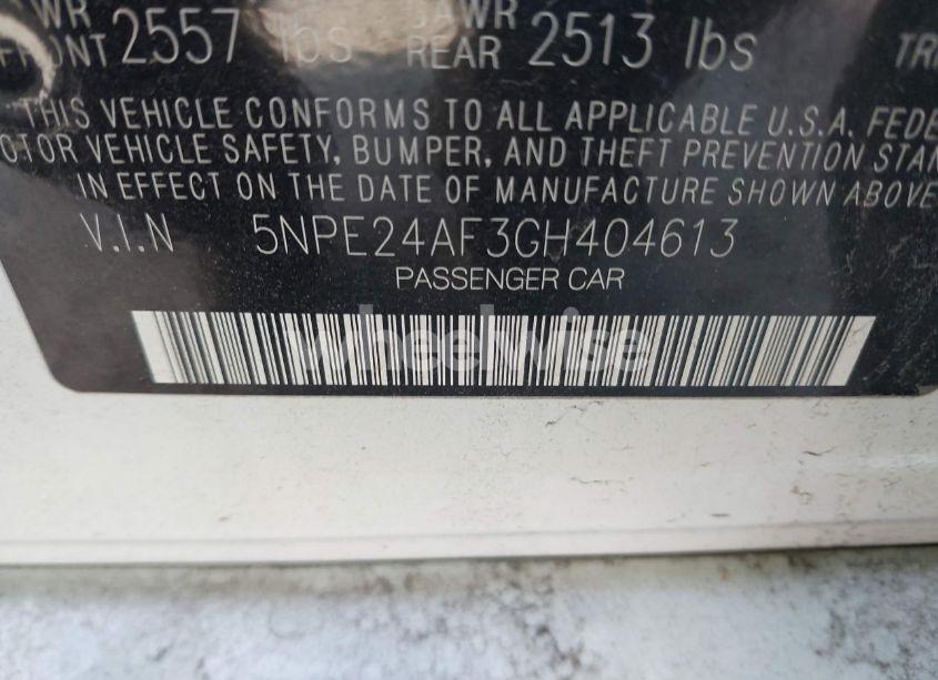 Photo 9 of 2016 Hyundai Sonata SE (VIN 5NPE24AF3GH404613)