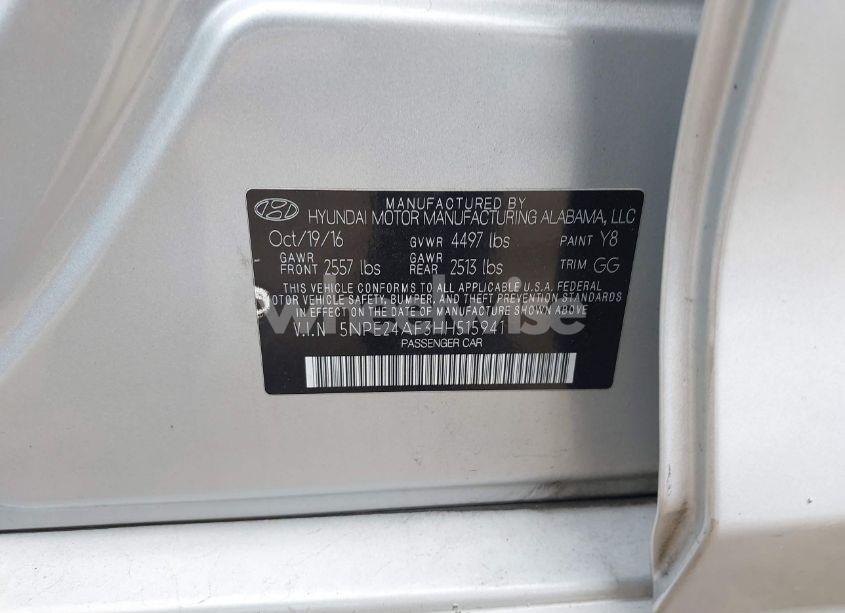 Photo 9 of 2017 Hyundai Sonata N/A (VIN 5NPE24AF3HH515941)