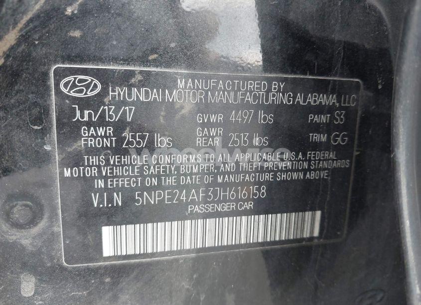 Photo 9 of 2018 Hyundai Sonata SE (VIN 5NPE24AF3JH616158)